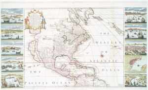 Uusi ja oikea kartta Länsi-Intian kauppa-alueesta, 1741 (käsinvärinen painatus)
